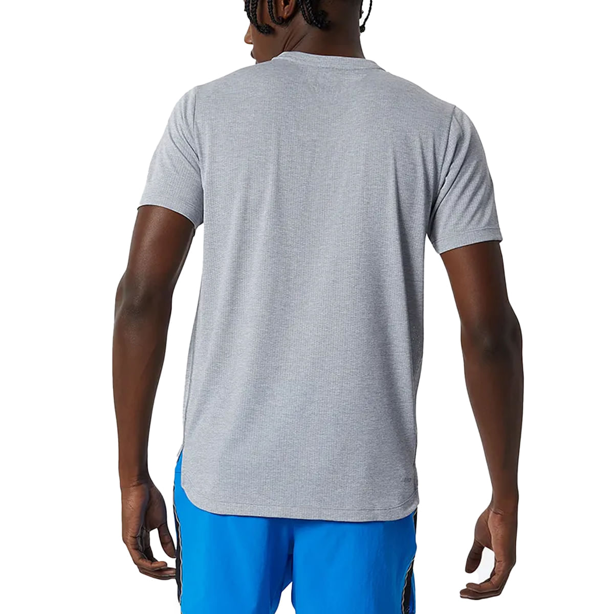New Balance Camiseta MT21262-AG M IMPACT RUN Cinza Claro Mescla Poliester -3-